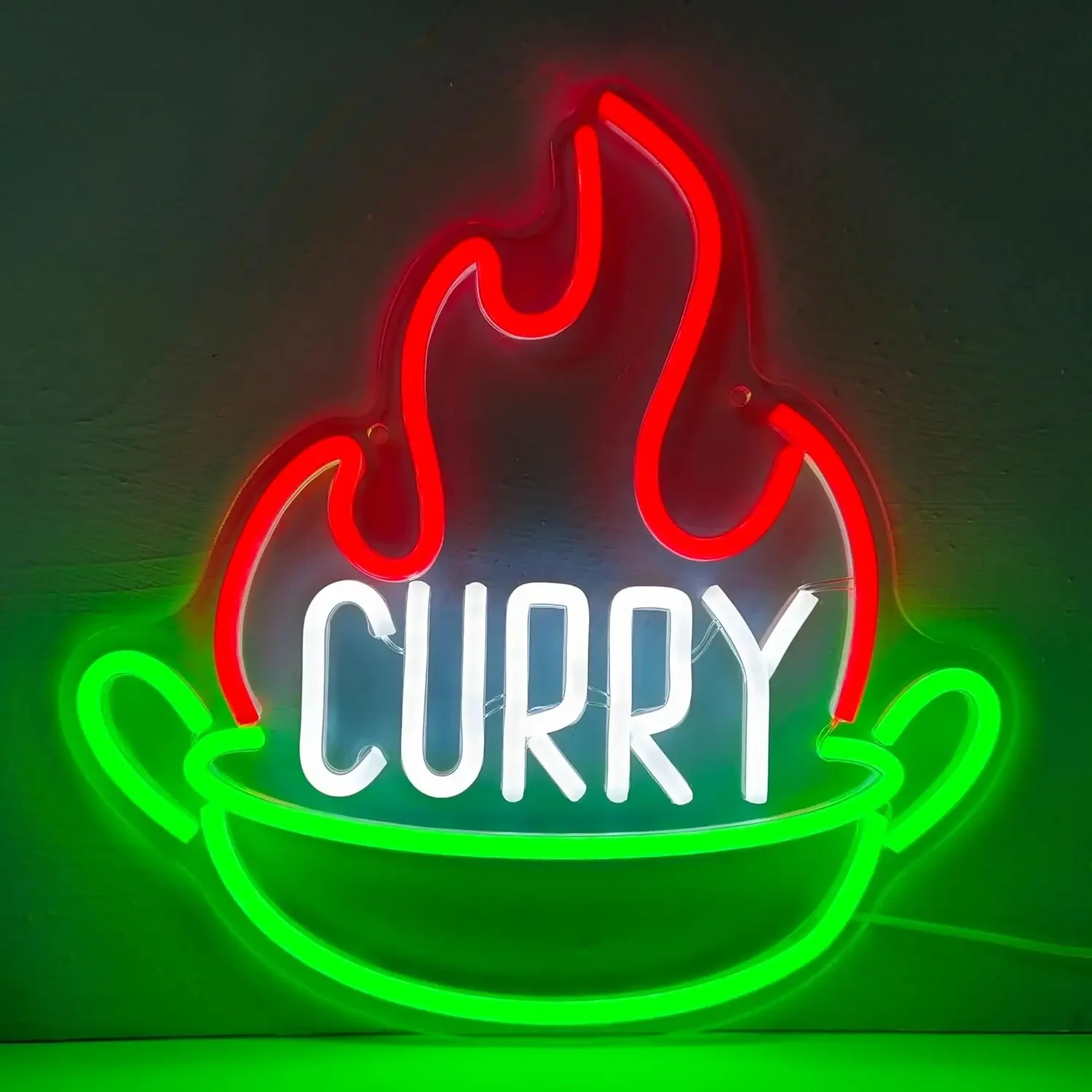 

Curry Neon LED Sign for Indian Restaurant, Shop, and Cafe Wall Decor and Advertisement Board - Perfect Open Sign for Business