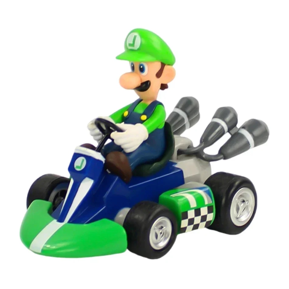 Super Mario Pull Back Car Green Yoshi Donkey Kong Bowser Luigi Ropucha Księżniczka Brzoskwinia Figurka akcji Zabawki Anime Gra Lalka Prezenty dla dzieci