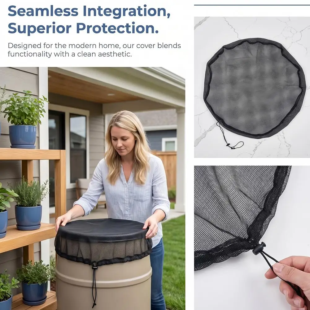 Rain Barrel Netting Screen Rainwater Tank Lid Net Water Collector Mesh Cover Garden Water Bucket Covers Insect Filter Protector