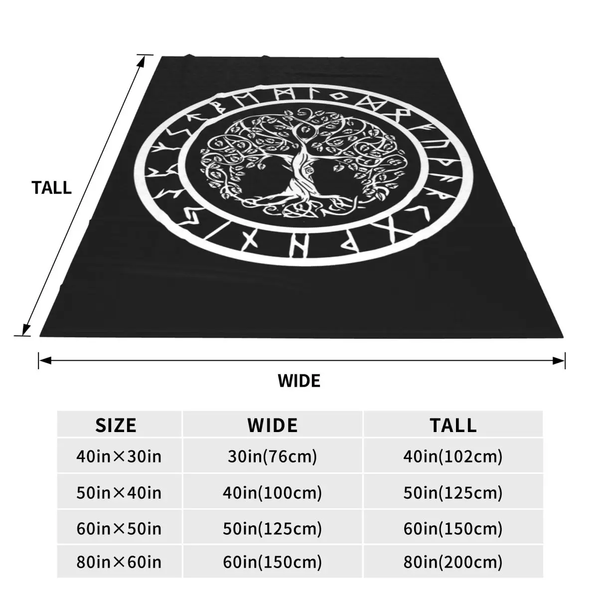 Nordic Viking Scandinavn Odin Symbol Blankets Flannel Sofa Throw Blanket Lightweight for Couch Bedding Throws Bedspread Quilt