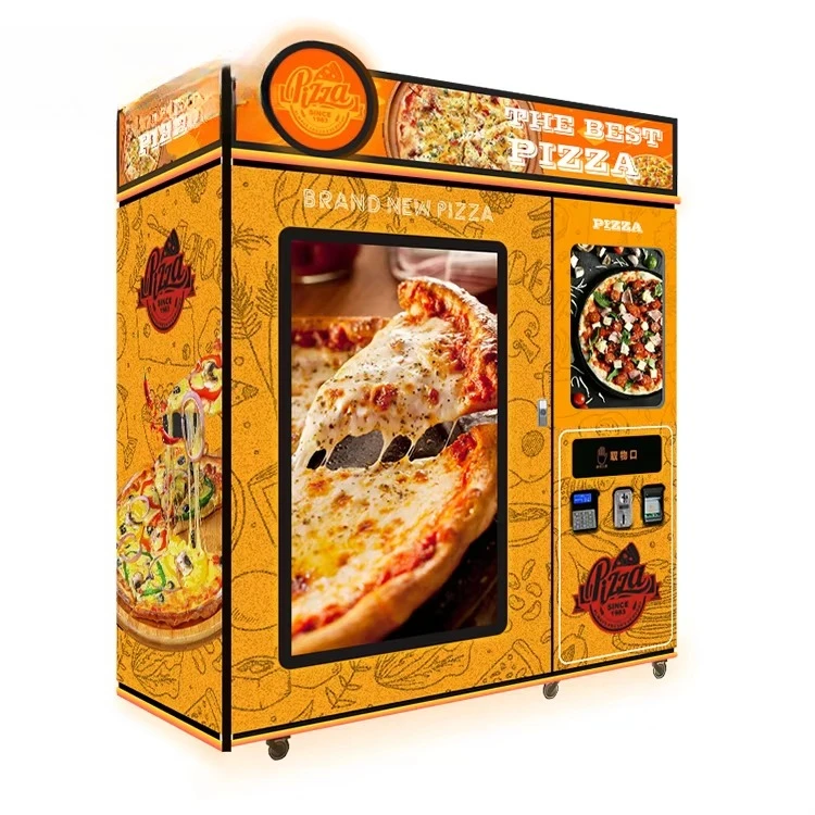 Máquina de Venda Automática de Pizza Inteligente de Grande Capacidade Personalizável para Alimentos Quentes - Dispensador Automático de Pizza Industrial de Baixo Custo