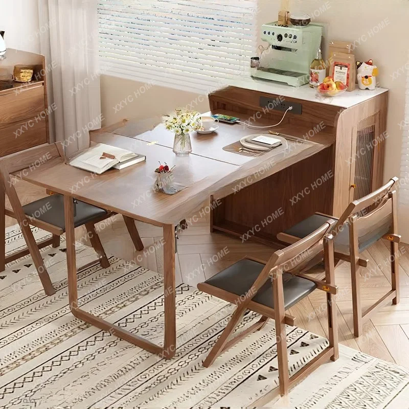 Light Luxury Slate Island Table Dining Table Integrated Retractable Multifunctional Small Modern Kitchen bar