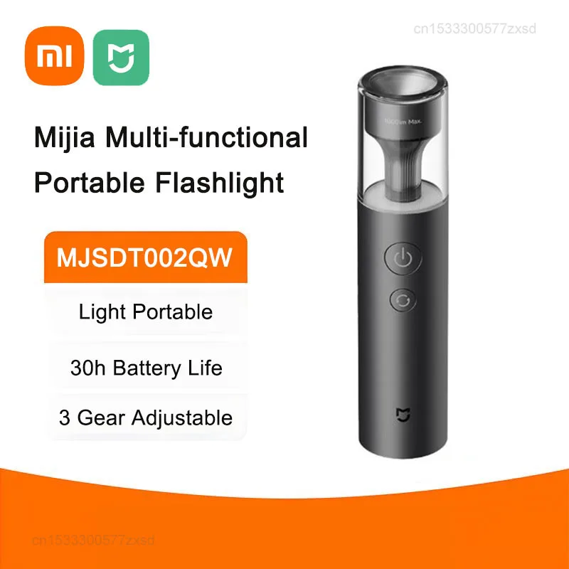 Xiaomi Mijia Flashlight Multi Functional Flashlight Rechargeable 3100mAh 1000 Lumen IP65 Waterproof Emergency Light Outdoor