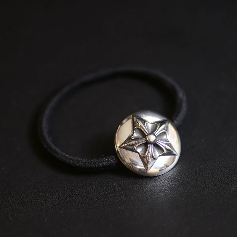 European and American s925 pure silver pentagram bracelet, women's retro headband, fashionable punk style jewelry