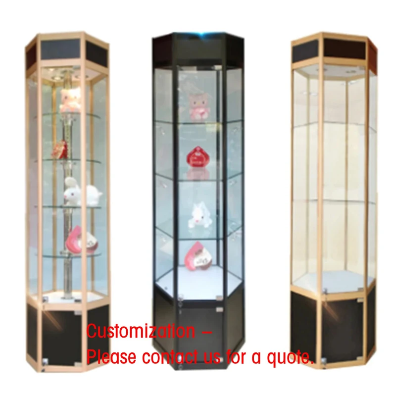 custom.Custom Luxury MDF Tempered Glass Jewelry Showcase Color Customizable Exhibition Display