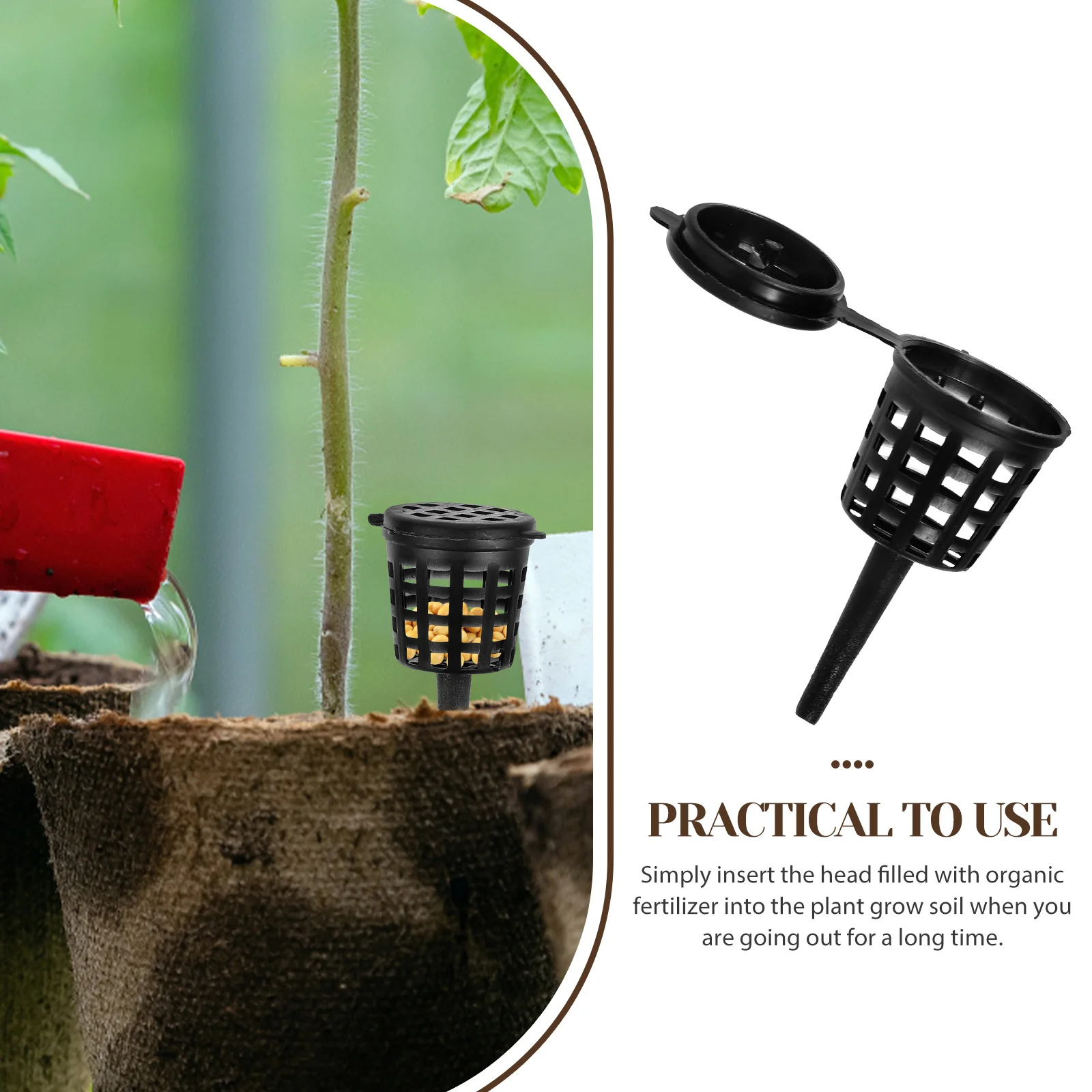 

50pcs Baskets Plastic Container With Lid Portable Fertilizer Box For Bonsai Flower Pot Fertilizer Dispenser Garden Tool