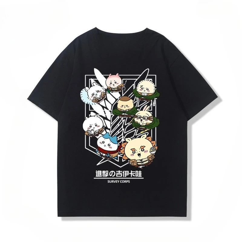 2026 Chiikawa Usaqi Joint Attack Giant Parent Child Pure Cotton T-shirt Comfortable, Breathable, High Quality Ins Y2k