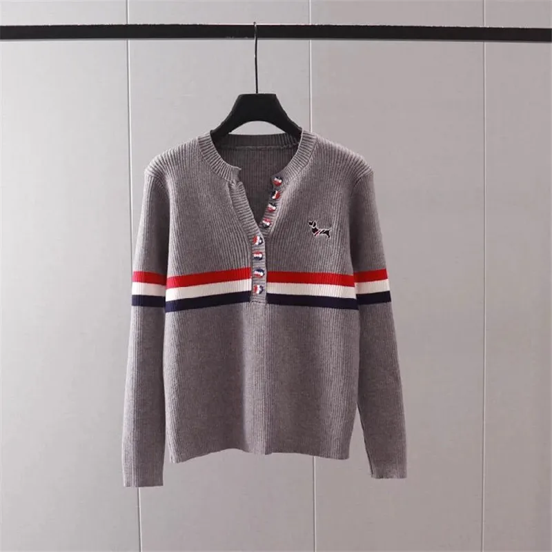 2024 Brand Golf Wear Shirts Spring Long Sleeve Women\'s Knitted Sweater Tennis Shirt Classic Solid v Neck Women Golf Top Clothing