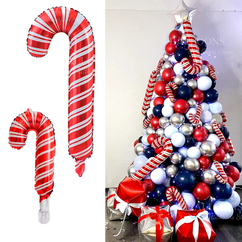 5-50pcs Christmas Candy Foil Balloons Balloons Sweet Candy Cane Balloons for Birthday Christmas Xmas New Year Party Decor Favor