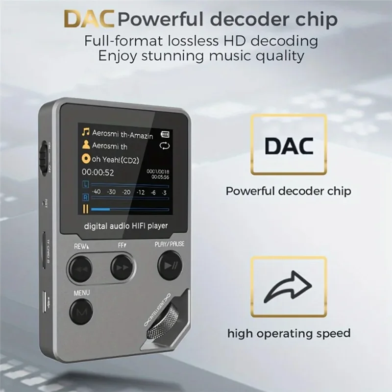 

FFYY-C5 8GB Lossless Bluetooth MP3 Music Player, Zinc Alloy Body,Rotary Controls,Wireless Connection,Voice Recorder