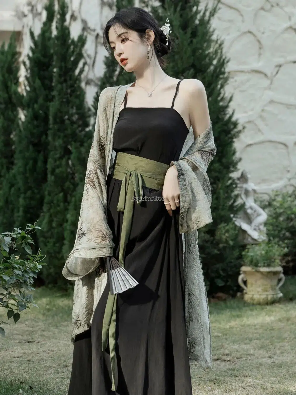 2023 new chinese retro style ancient song dynasty hanfu three pieces set spring summer women daily elegant casual hanfu set s383