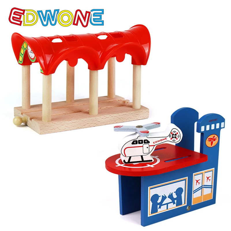 Wooden Track Accessories All Kinds of Wooden Bridge Tunnel Station fit for Brand Wooden Train Tracks Railway Toys for Kids