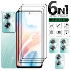 6-in-1 For OPPO A79 5G Glass OPPO A79 5G Tempered Glass Protective Full Cover Glue HD 9H Screen Protector OPPO A79 Lens Glass