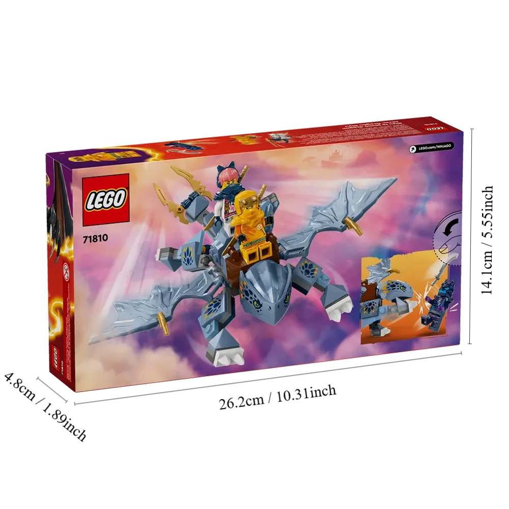 LEGO NINJAGO Young Dragon Riyu Playset con 3 minifigure Ninja per giochi indipendenti, decorazione della stanza 71810