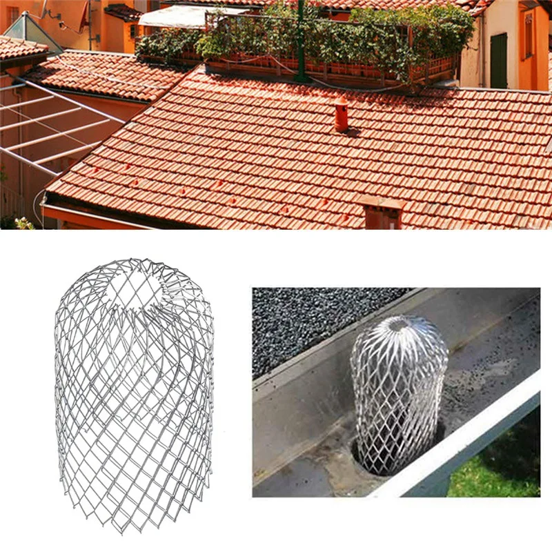 6Pcs Roof Gutter Guard Filters 3 Inch Expand Aluminum Filter Strainer Anti - Blocking Leaf Drains Debris Drain Net Cover