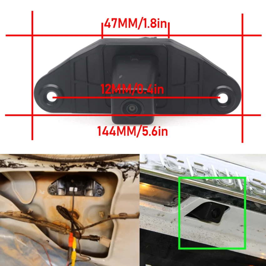 كاميرا الرؤية الخلفية للسيارة عالية الدقة CCD مقاومة للماء لسيارة تويوتا لاند كروزر برادو 2010 ~ 2018 بدون إطار احتياطي Oem كاميرا بفتحة محفوظة