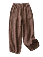 Retro Japanese Sle High Waist Loose Cotton Linen Harem Pants Women's Spring Summer Casual Nine Point Carrot Pants 5