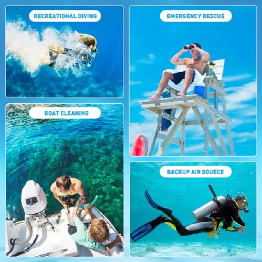 Mini scuba tank for underwater exploration aviation aluminum black DOT certified with extended diving time view 5