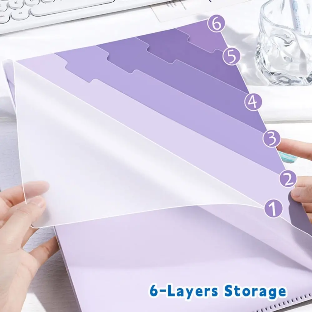 

Новая 6-слойная папка для файлов формата А4, градиентный цвет, большая емкость, зажим для хранения тестовой бумаги, утолщенный органайзер для документов для студентов