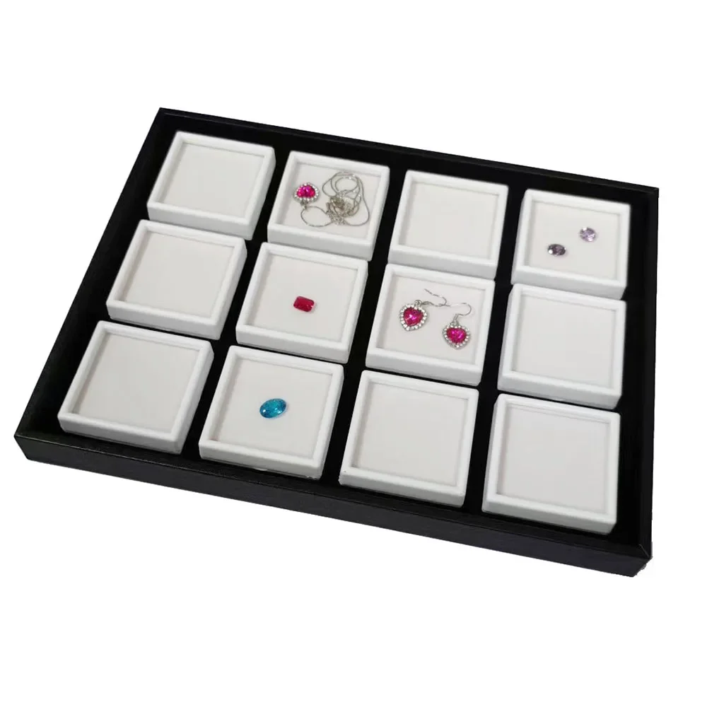 

6 см витрина с бриллиантами, квадратная коробка для хранения ювелирных изделий с драгоценными камнями, кулон-органайзер, циркон, серьги, лоток для упаковки монет, каменная коробка