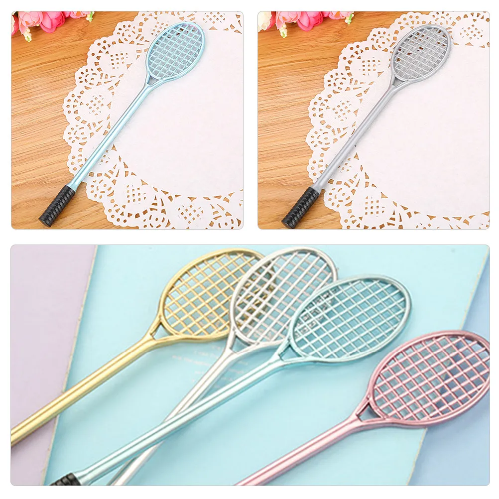 24Pcs Tennis Racket Shaped Gel Pen Cute Sports Ballpoint Pen for Students Teachers Office Home Stationery Bulk Set