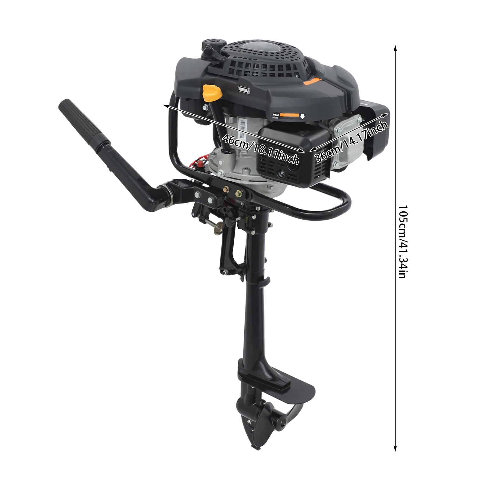 Motore fuoribordo a 4 tempi 9.0HP 224cc, 4.2KW Motore a benzina per barca fuoribordo raffreddato ad aria per barca da pesca gommone