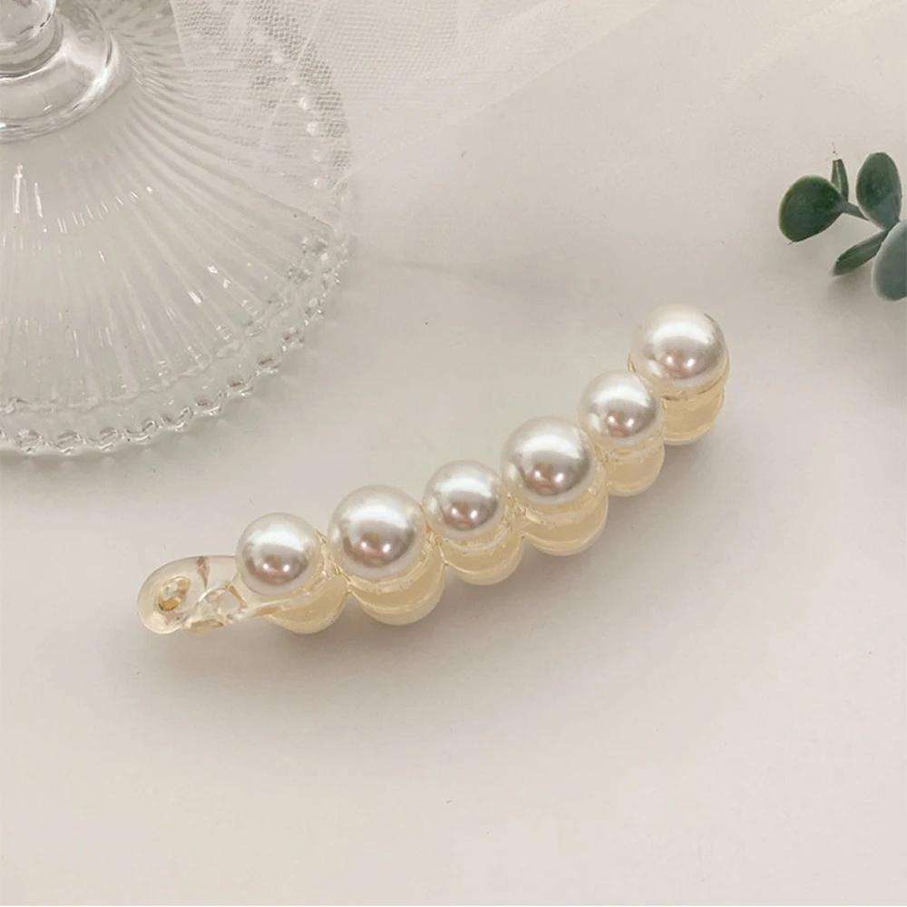 

Hair Accessoires Elegant Geometric Plastic Hairpins Women Pearl Barrettes Hair Claws Banana Hair Clips Hair Crabs