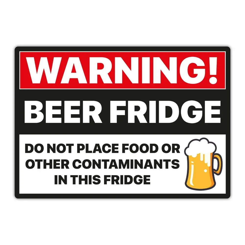 

Love Day stickers Warning Beer Fridge do not place food or other contaminants in this fridge Car sticker kitchen warning sticker