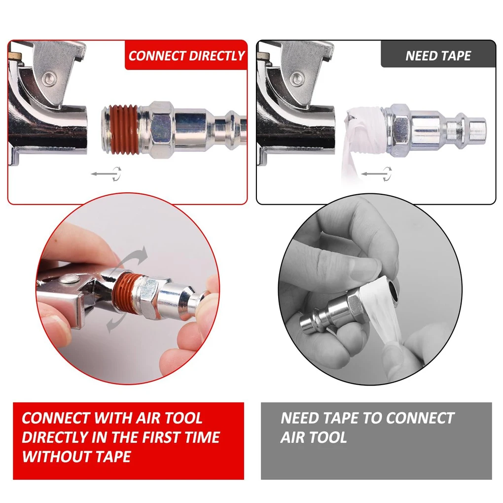 

Набор медных аксессуаров для воздушного шланга 1/4 дюйма NPT 17 шт., фитинги для воздушного шланга с выдувным инструментом и легкими шинами Gaugee
