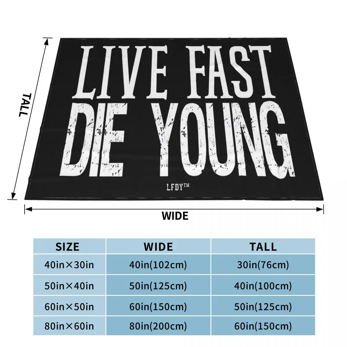 Lfdy Live Fast Die Young Blanket Bedspread On The Bed Soft Sofa Bed Ins Wind Throw Blanket