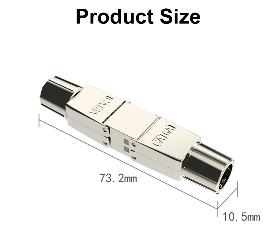 Hoolnx Tool Free RJ45 Extender, CAT6A CAT7 Ethernet Coupler Extender PoE+ Lan Cable Extension Connector Full Shielded Toolless