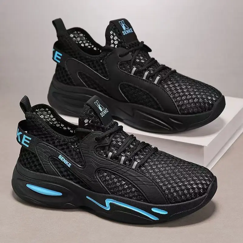 

Men Summer New Big Mesh Lace Up Casual Sports Shoes Soft sole Non Slip Lightweight Breathable Casual Running shoes Walking Shoes