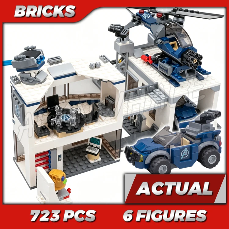 

723pcs Super Fighters Revengers 2-level Headquarters Compound Battle Offroader 11262 Building Kits toys Compatible With Bricks