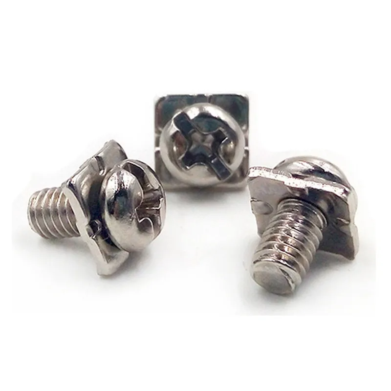 200PCS Terminal Block Screw With Square Washer Pan Head Sems Screws  M3 M3.5 M4 M5