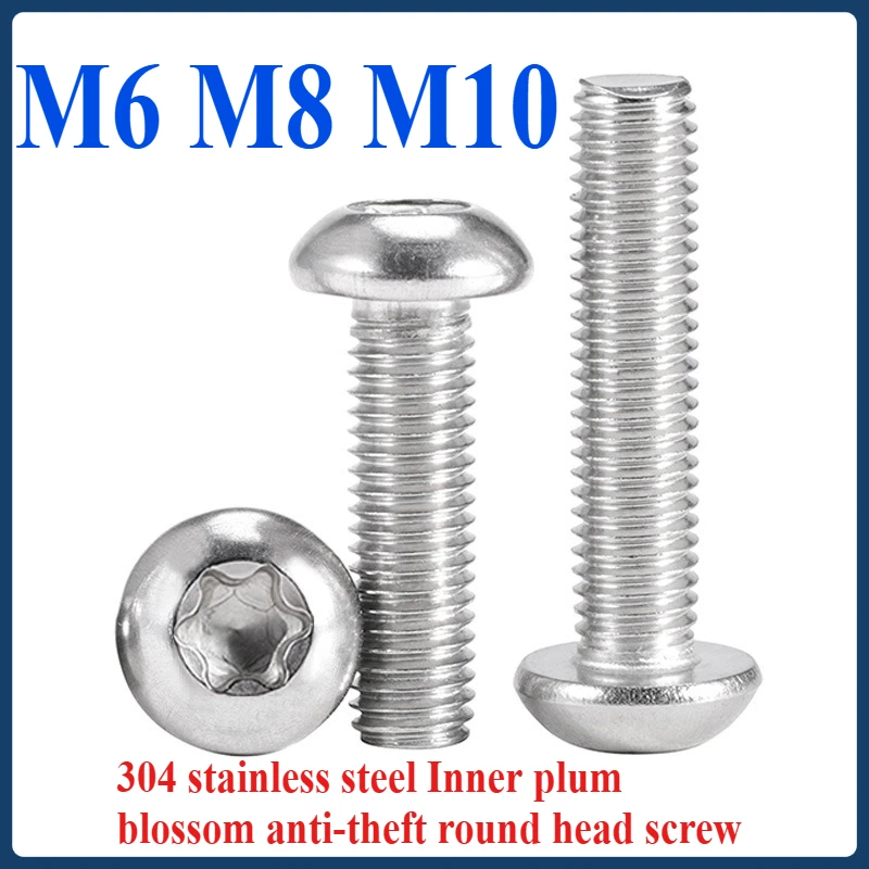 

304 stainless steel Inner plum blossom anti-theft round head screw M6 M8 M10