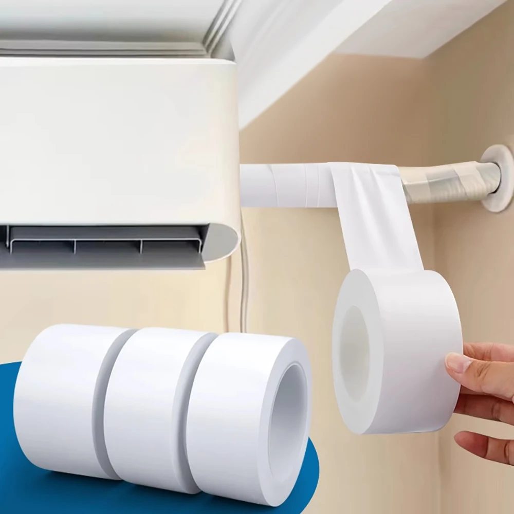 شريط واقي من الشمس لتكييف الهواء بطول 10 أمتار، أبيض وأسود مقاوم للماء، حماية من التعادل، وحدة خارجية لتزيين الملء