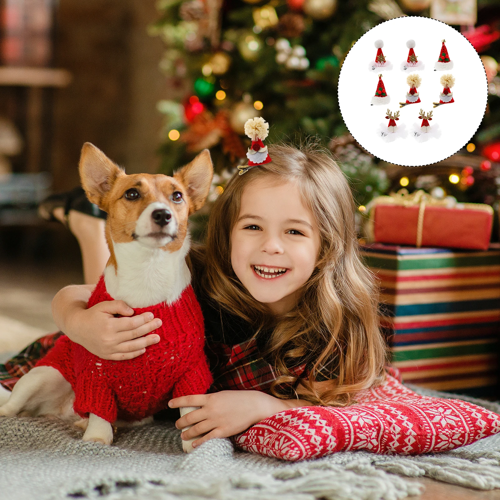 

8pcs Pin Xmas Clips Women Christmas Hair Pin Accessories Cartoon Decorative Xmas Christmas Barrettes Hair Clips Supplies