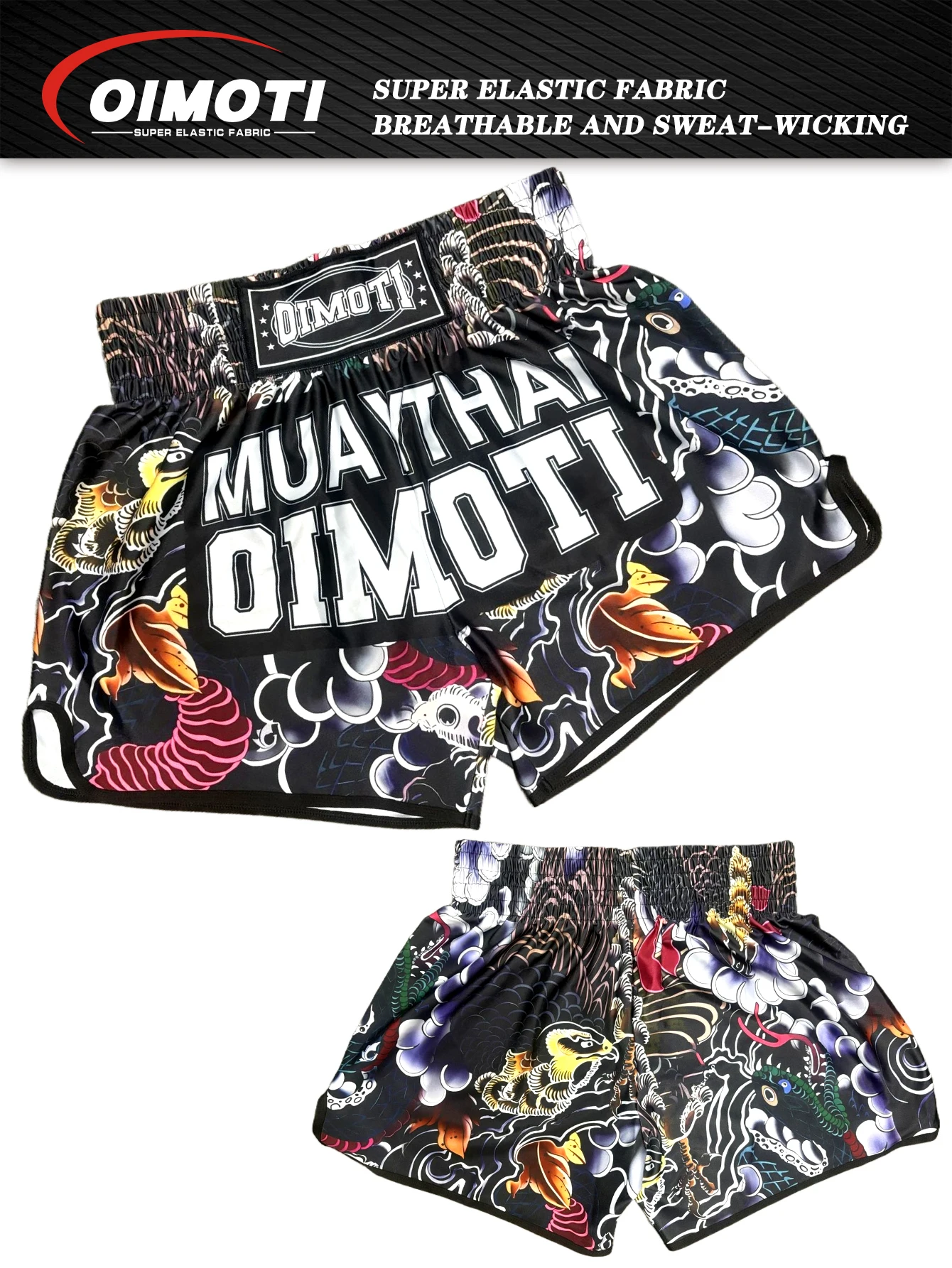 ONE Fitness, schnell trocknende, elastische Sportshorts für Herren, lässige Kampfsport-Box- und Wrestling-Trainingshose