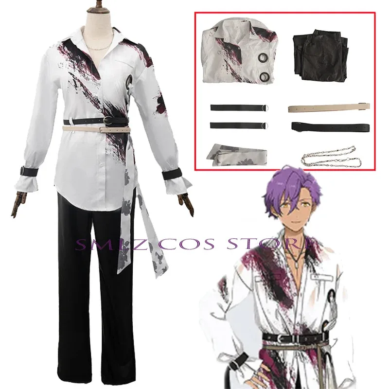 

Sakuma Rei Cosplay Anime Ensemble Stars Otogari Costume Adonis Uniform Halloween Ogami Koga Bloodstain Outfit for Men