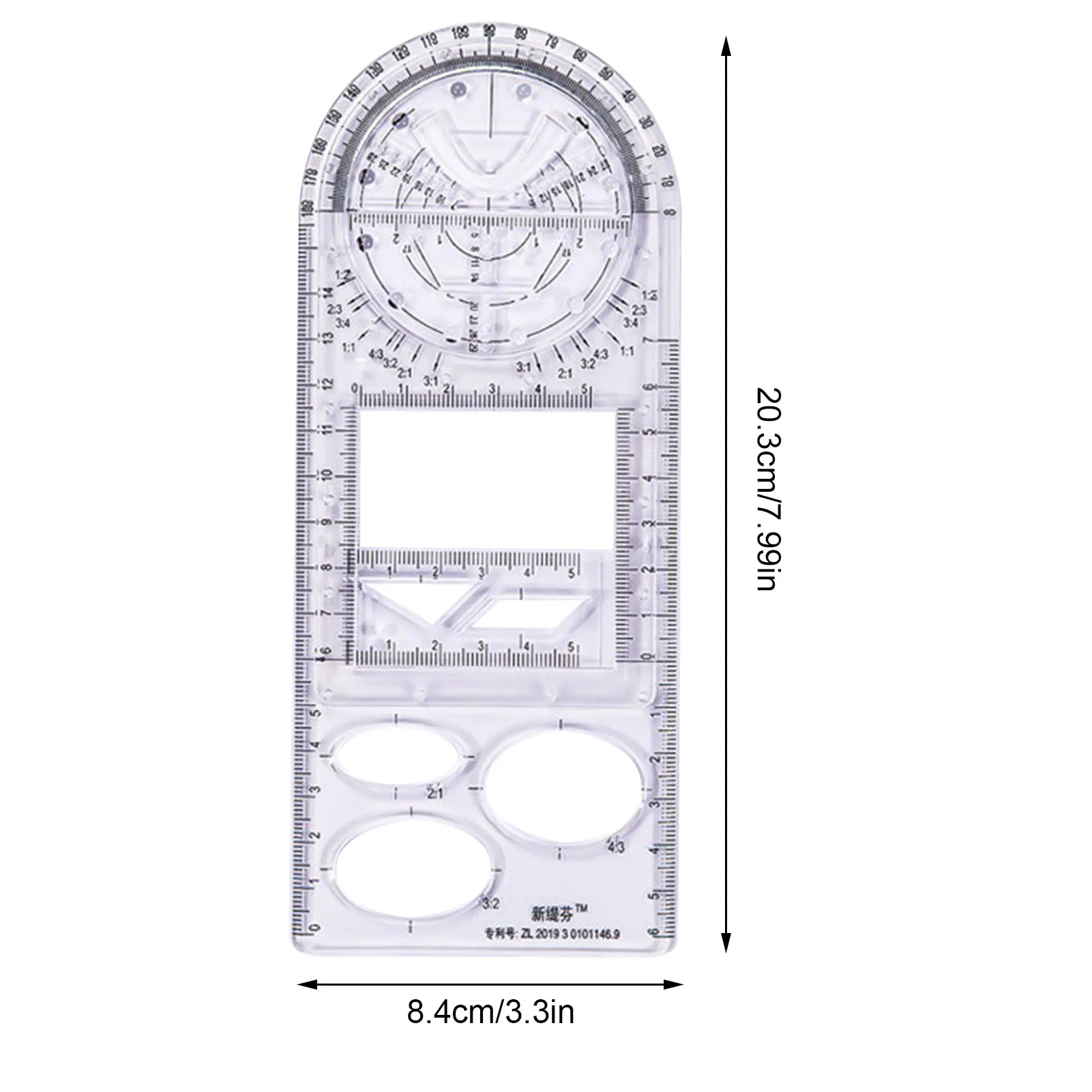 学生建築家デザイナーのための幾何学製図ツールを描画するための多機能幾何学定規測定定規幾何学