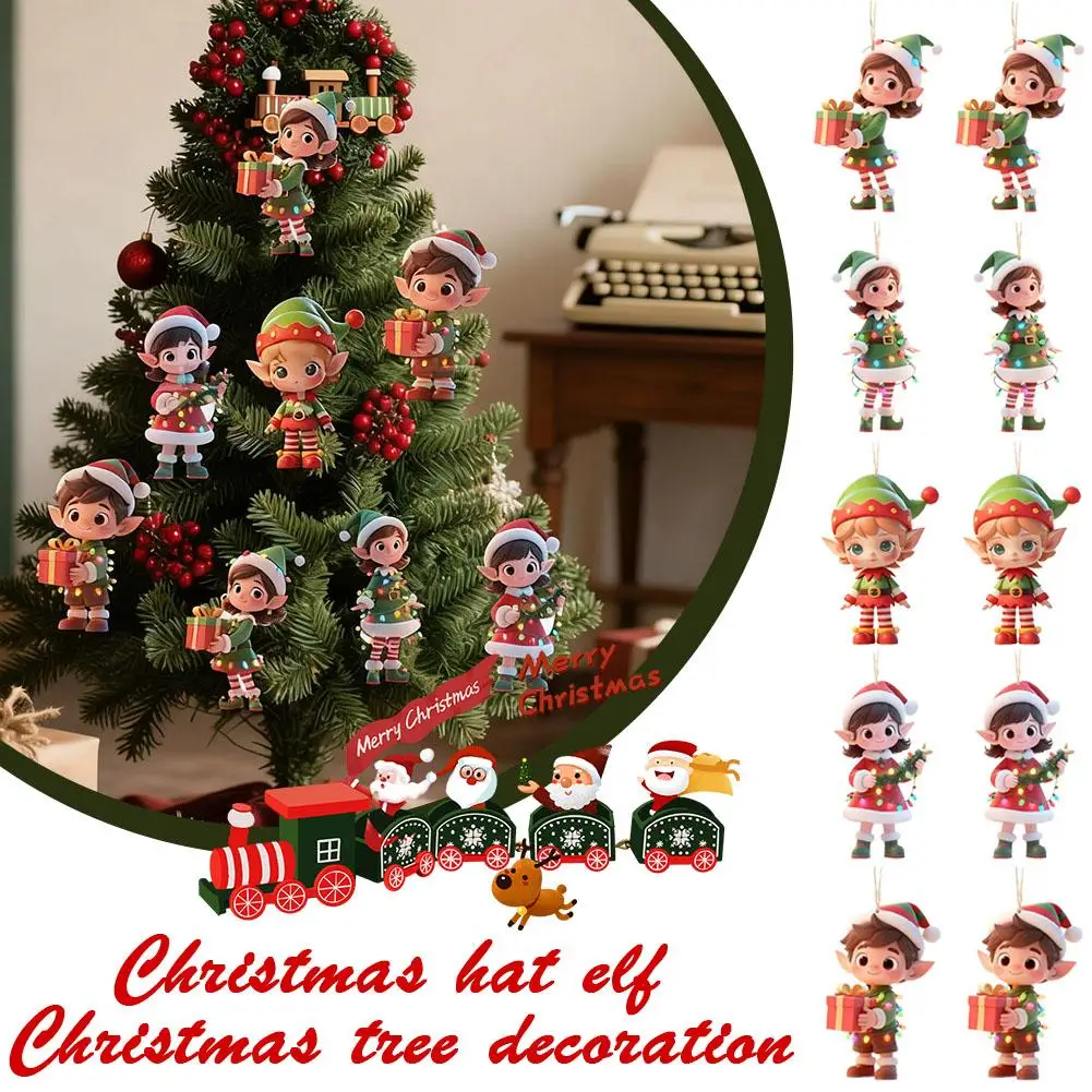

New Christmas Tree Decoration Pendant Multifunction Atmosphere Decorations Christmas elf Material Winter Wooden Props N0Z3