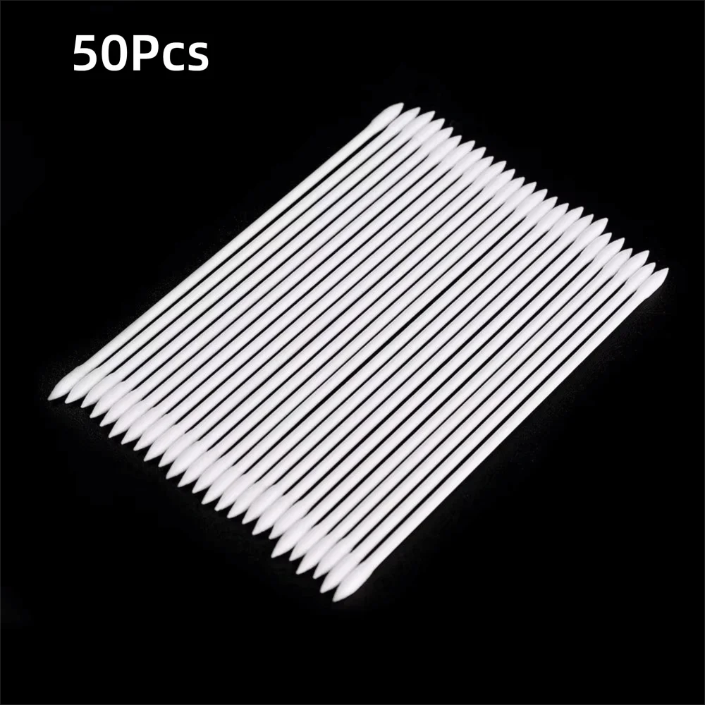 25/50Pcs Non-Fluffy Fiber Tips Disposable Cleaning Swabs Fine Dust Removal Dust Free Cotton Stick Digital Camera Cleaning Tool