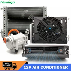 Treeligo Underdash-Aire acondicionado eléctrico universal, Unidad de CA de calor y frío para coche, automotriz, SUV, camión, autocaravana, furgoneta, barco, 12v/ 24V