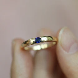 Classic Sapphire Engagement Ring Vintage glossy Light Luxury Couple Style Unisex Rings Party Banquet Jewelry adjustable