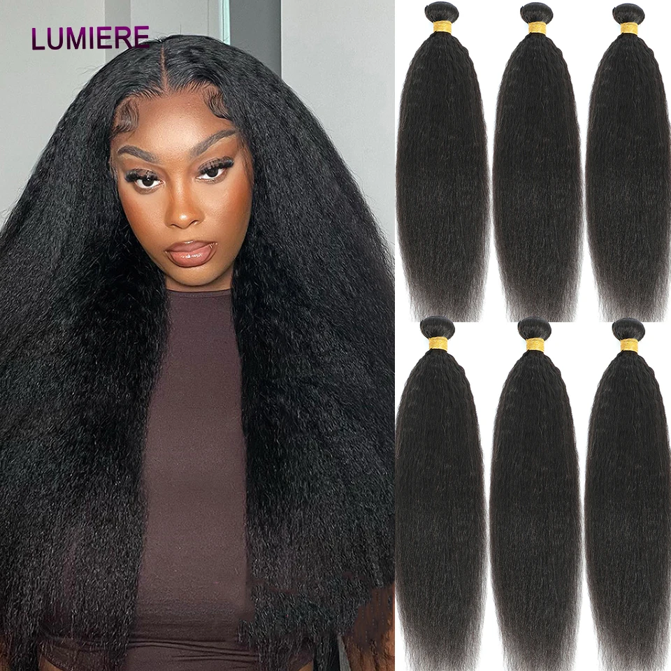 40 "Verworrene Gerade Haar Bundles Deal Reine Menschenhaar-webart Bundles 1/3/4 PCS Brasilianische Yaki Natürliche Haar extensions Dicken Ende