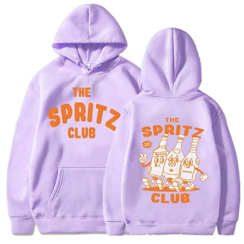 Aperol Spritz Club Hoodies Men\'s Harajuku Vintage Cocktail Sweatshirts Unisex Round Neck Long Sleeve Social Retro Pullovers Tops