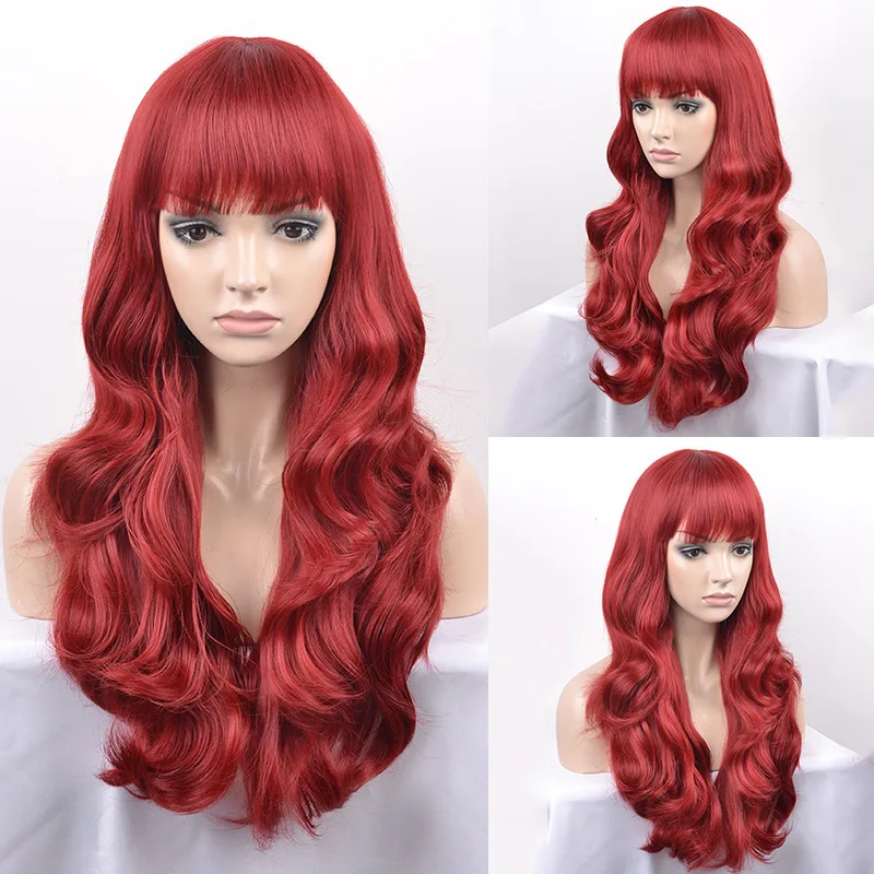 

High temperature silk girl wig fashionable long curly hair trimming realistic mainstream cos wig