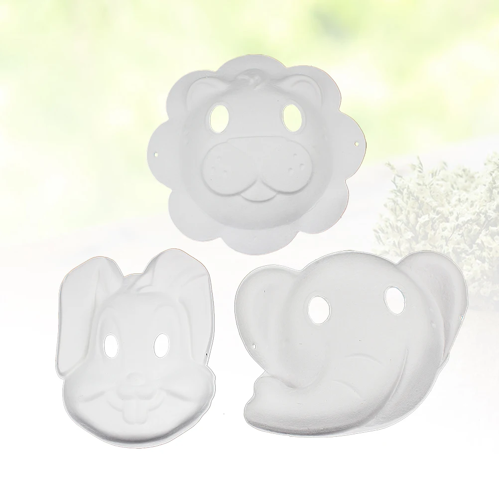 3 قطع من قناع اللب الحيواني القابل للطلاء خفيف الوزن للوجه للحفلات التنكرية وحفلات الزفاف وعرض أزياء ماردي غرا