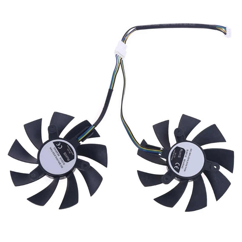 1 Pair 4Pin Cooler Fan for GeForce 1660 2060 2070 Video Graphics Card Cooling Fan