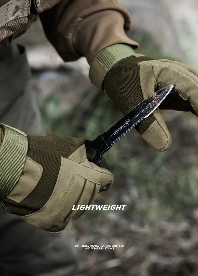 Taktische Handschuhe mit vollständiger Fingerbedeckung, atmungsaktiv, verschleißfest, bieten Fingerschutz, geeignet für den Einsatz im Freien, für Schießsport mit Luftgewehren, mit Touchscreen-Funktion, Jagdzubehör. – Detail 2